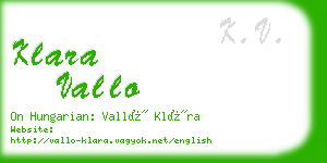 klara vallo business card